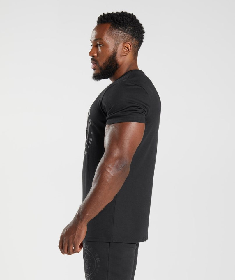 Men's Gymshark Legacy T-Shirts Black | CA 5A368D